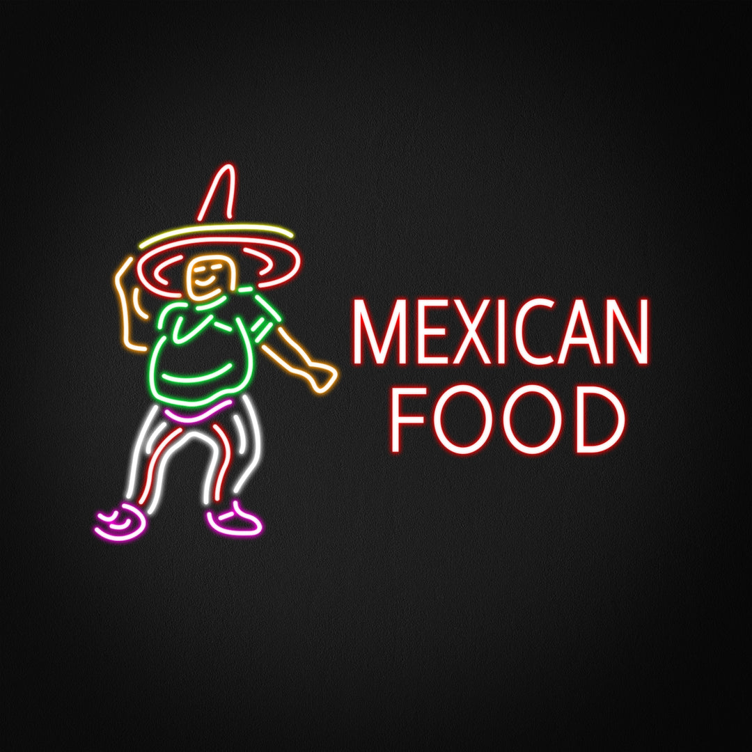 "Mexican Food, Mand, Logo" Neonskilt