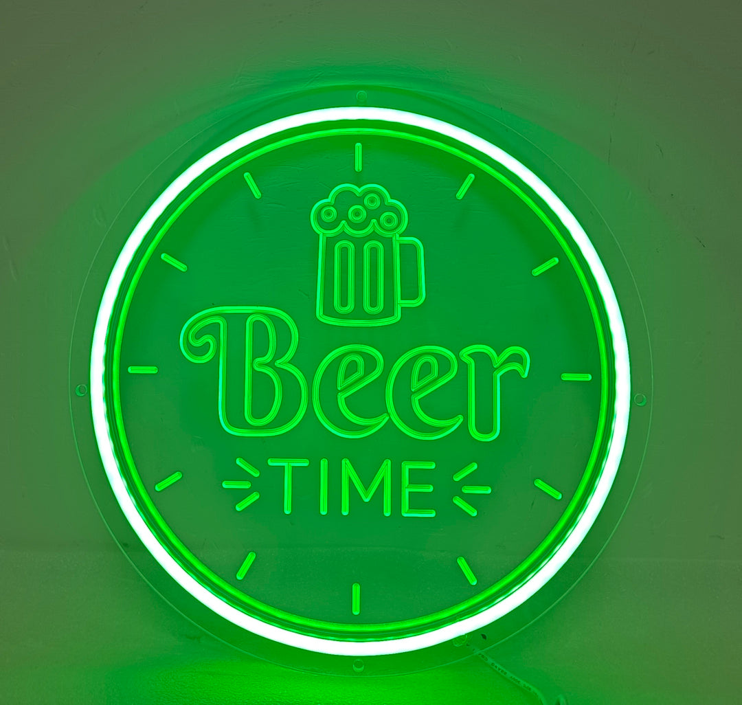 "Beer Time Bar Øl" Mini Neon Skilt