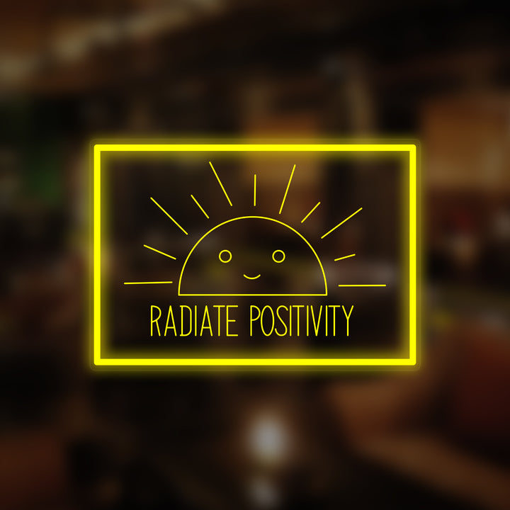 "Radiate Positivity" Mini Neon Skilt