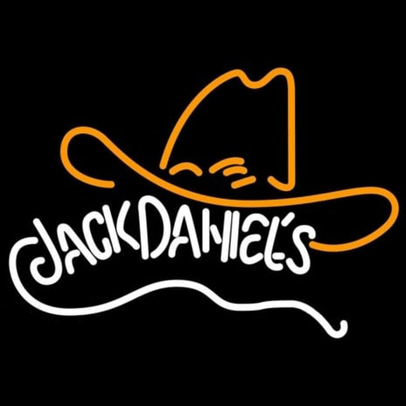 "Sjælden Jack Whiskey Cowboyhat" Neonskilt