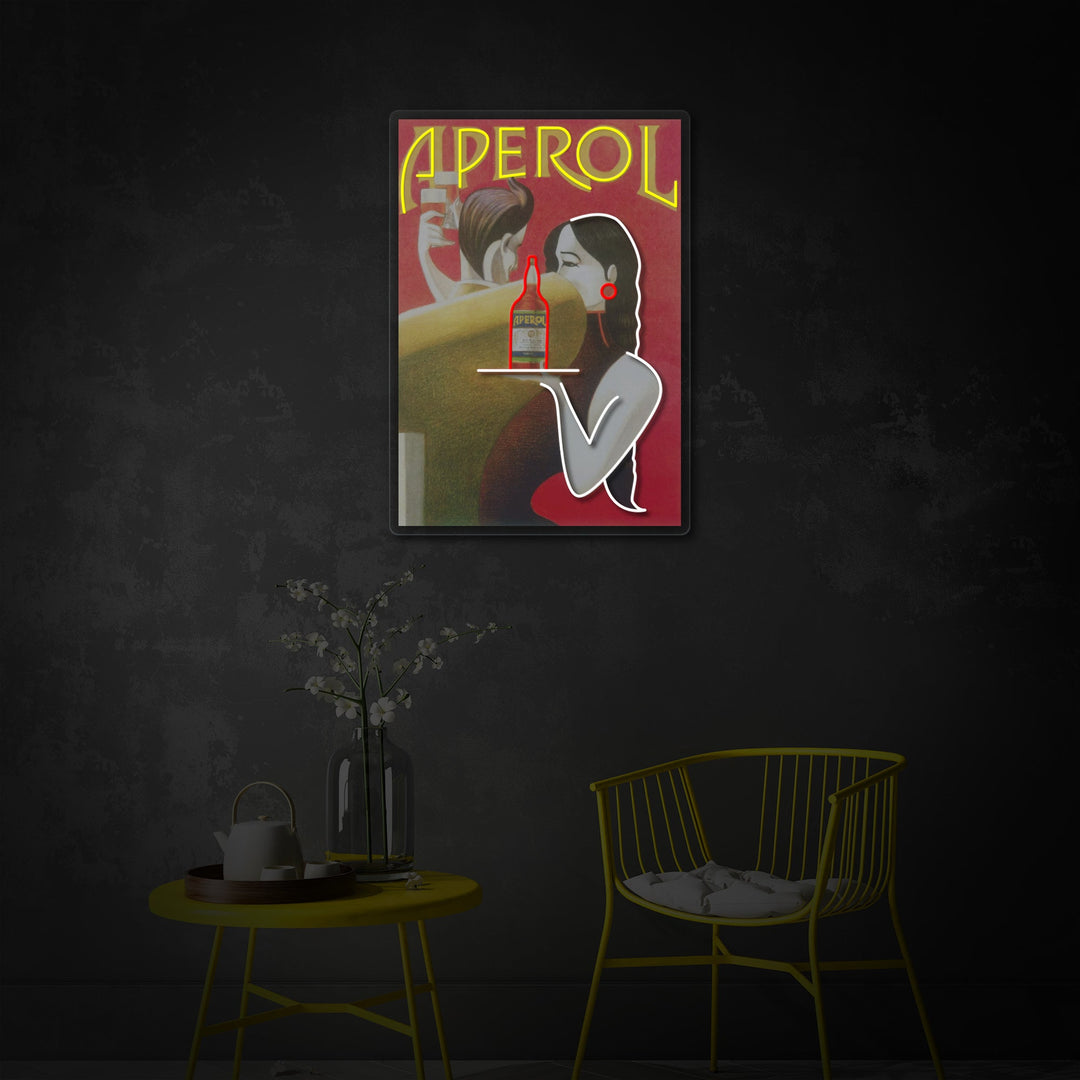 "Retro Aperol plakat" UV-printet LED-neonskilt