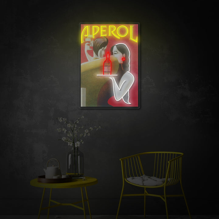 "Retro Aperol plakat" UV-printet LED-neonskilt