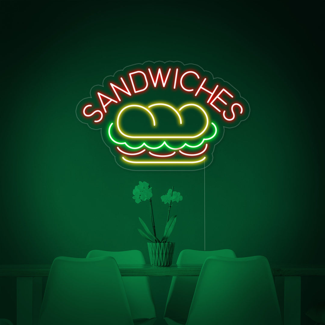 "SANDWICHES, Mad" Neonskilt