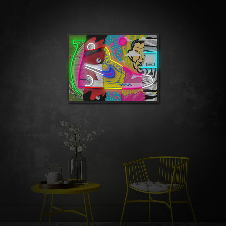 "Sneaker Pop Art" UV-printet LED-neonskilt