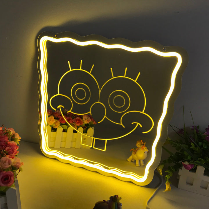 "Bob, Anime, Drømmende Fargeendring" Neonskilt med spejlbagside