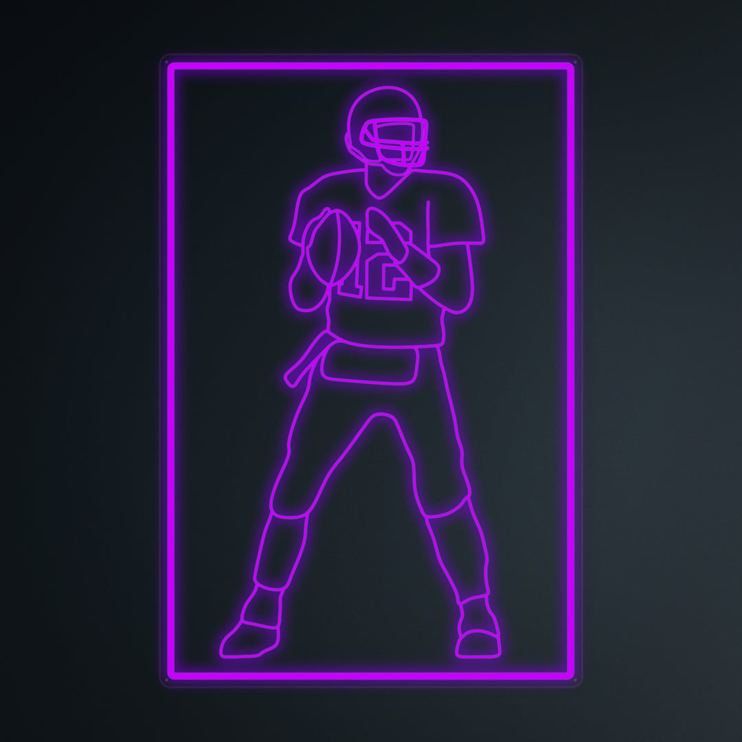 "Fodboldspiller 12 Sports" Mini Neon Skilt