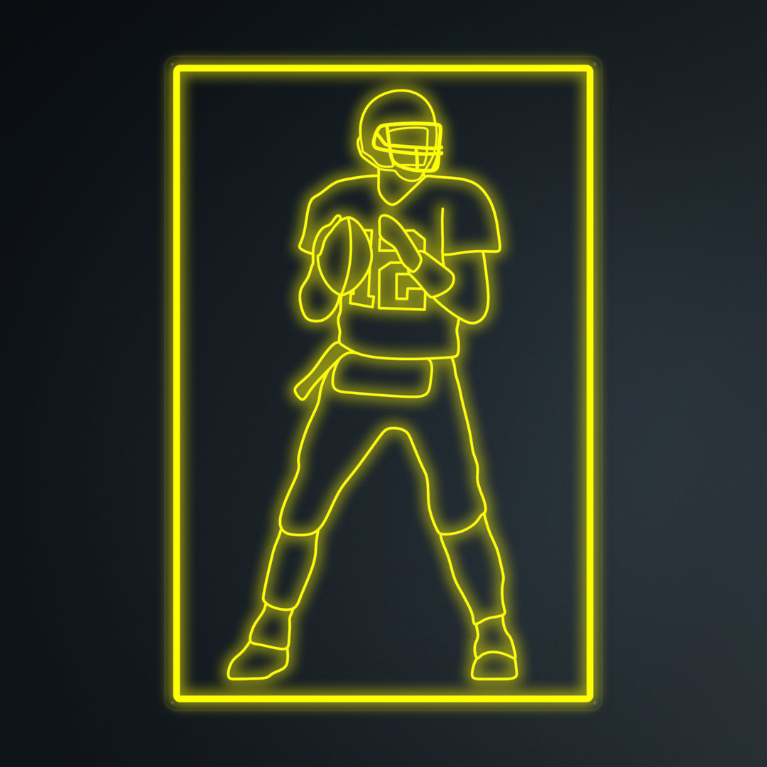 "Fodboldspiller 12 Sports" Mini Neon Skilt