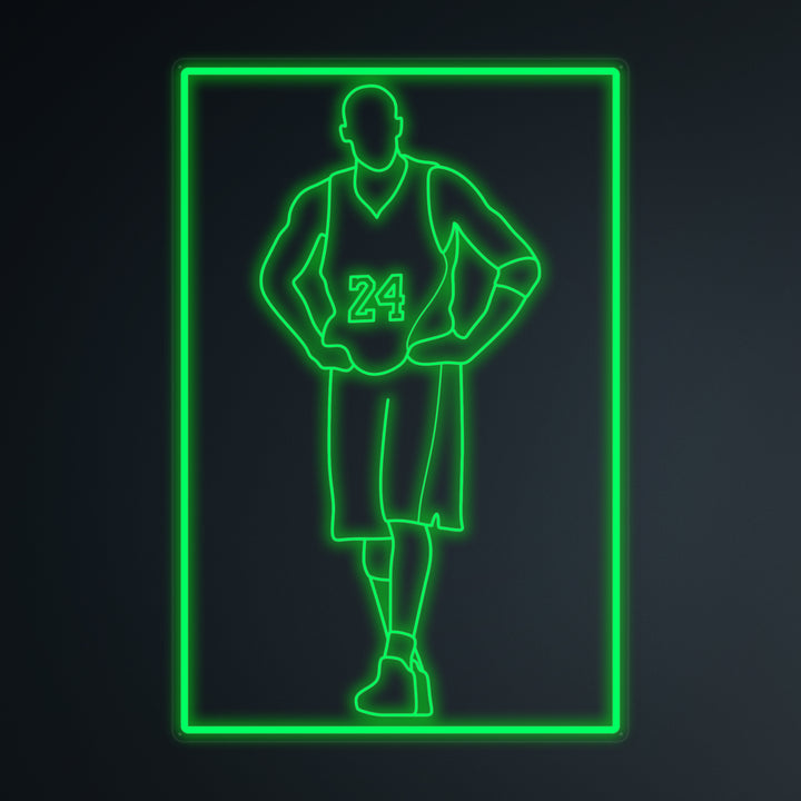 "Basketballspiller 24" Mini Neon Skilt