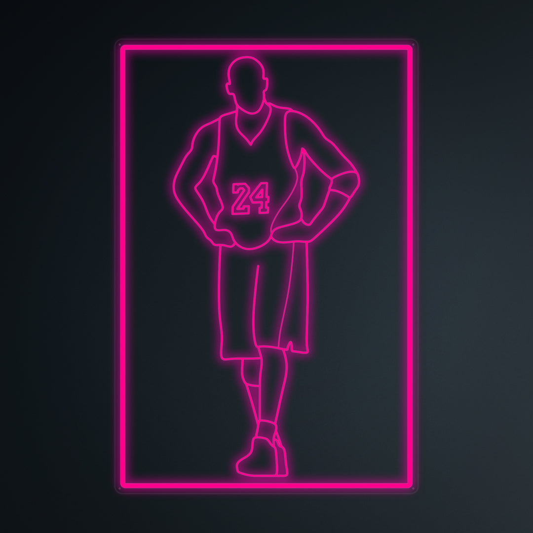 "Basketballspiller 24" Mini Neon Skilt