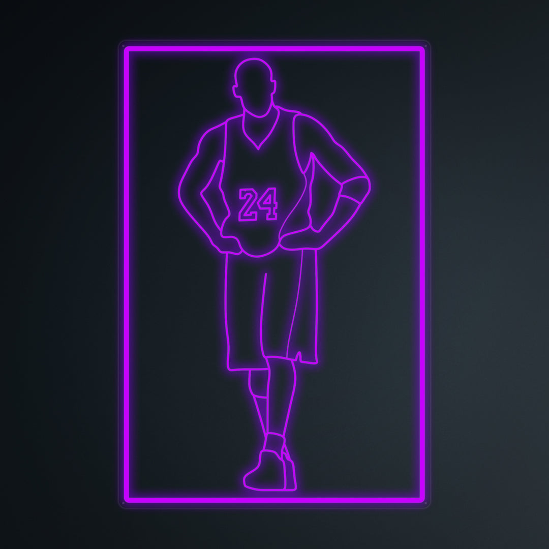 "Basketballspiller 24" Mini Neon Skilt