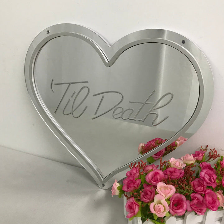 "Till Death, Drømmende Fargeendring" Neonskilt med spejlbagside