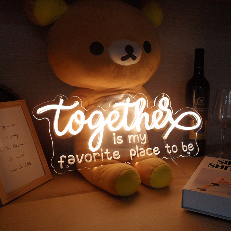 "Together Is My Favorite Place To Be" Mini Neonskilt