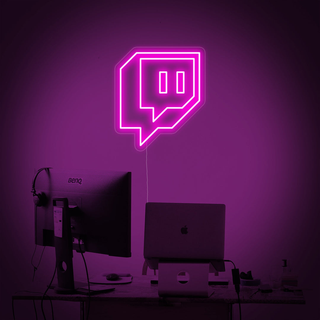 "Twitch Logo, Gaming Decor" Neonskilt