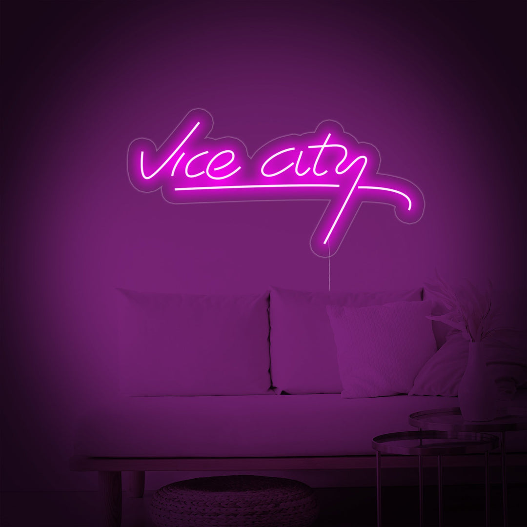 "Vice City, Indretning Af Spillelokale" Neonskilt