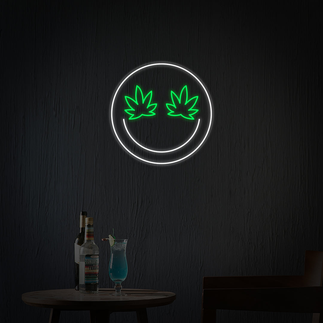 "Marihuana Cannabis Emoji" Neonskilt