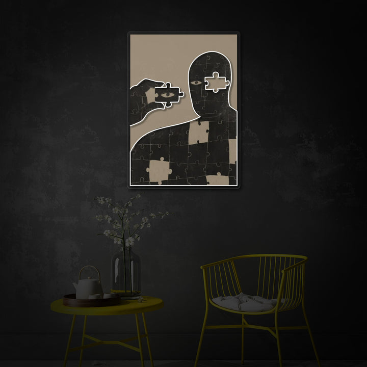 "Hele puslespil" UV-printet LED-neonskilt