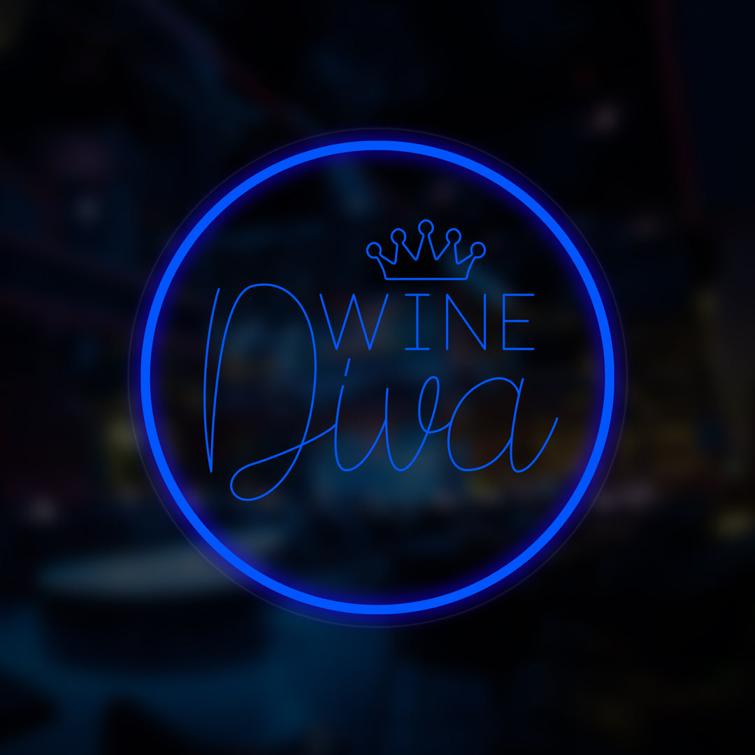 "Wine Diva" Mini Neon Skilt