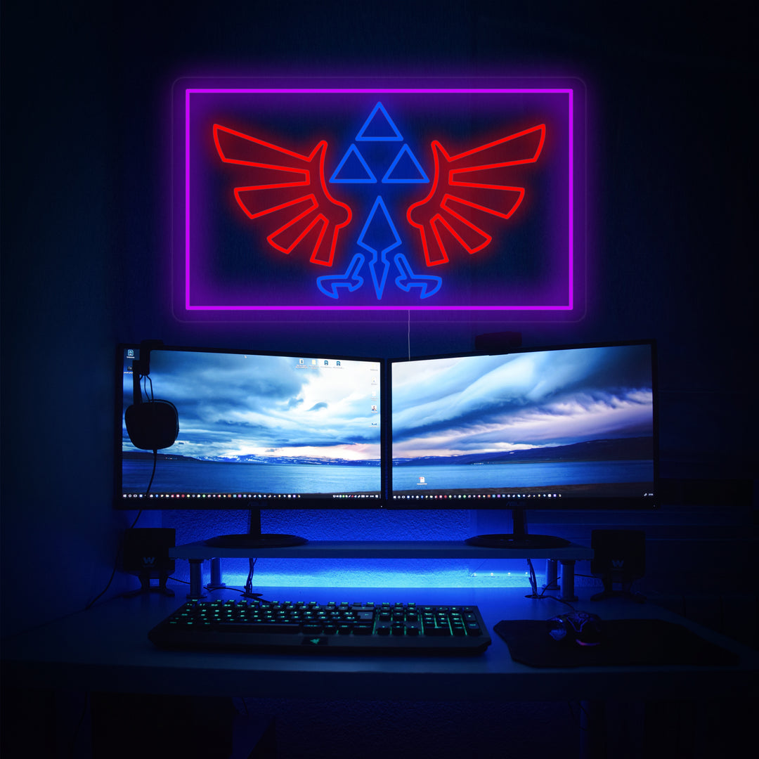 "Zelda Triforce Spillerum" Neonskilt