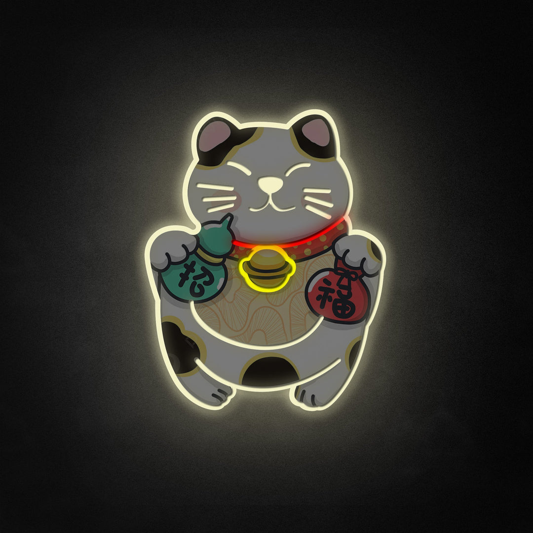 "Lucky Cat, japansk tegneserie" Neon Like